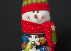 Снеговик 3-контейнер  с шоколадными елочными игрушками